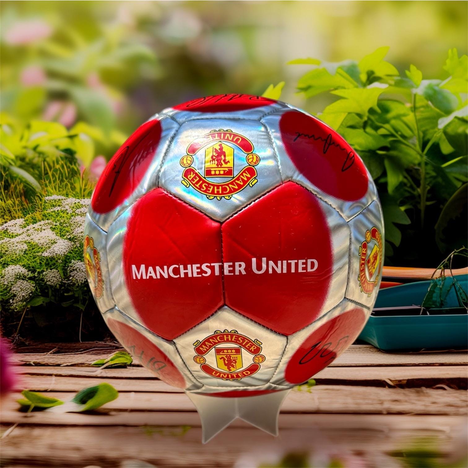 Manchester United Soccer Ball: Size 5 Metallic PVC Football - Etsy