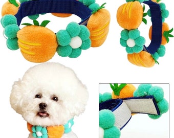 Dog carrots Decorative Collar Pet Flower Collar puppy kitten Retriever Collar Cute Medium  Dog Pet Accessories