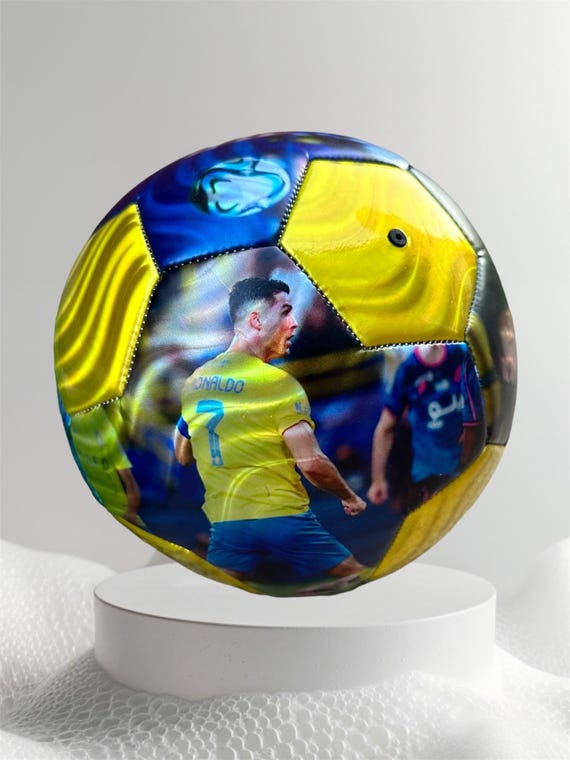 Cristiano Ronaldo Print Soccer Ball Golden PVC, Size