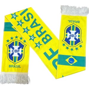 Brazil Soccer Scarf – CBF Brasil Fan Scarf with Flag & Championship Years – World Cup Supporter Gear