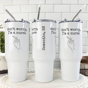 Custom Nurse Tumbler, Gift for Nurse, Personalized Nurse Appreciation Gift, 40oz Tumbler With Handle, Custom Nurse Gift, Nurse Thank You