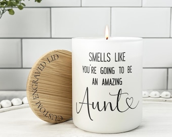 Pregnancy Announcement Gift, New Aunt Auntie Candle Gift, Personalized Candle Gift For Aunt, Pregnancy Reveal, New Auntie Gift, Reveal Gift