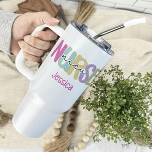 Custom NICU Nurse Tumbler, Personalized Nurse Appreciation Gift, 40oz Tumbler With Handle, Custom Nurse Gift, Nurse Thank You, Nurse Cup