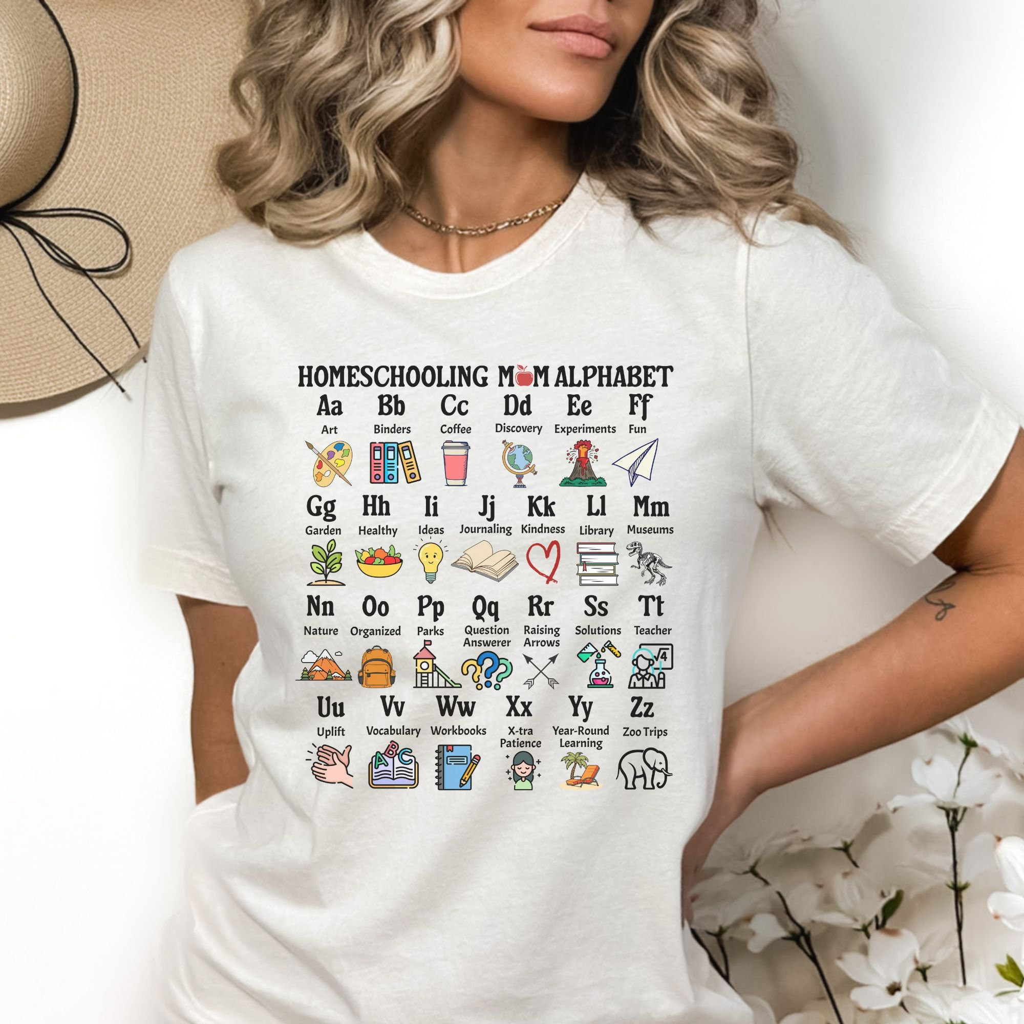 Homeschool Mom Alphabet Shirt Back to School Gift, Christian Homeschool Gift For Her, Homeschool Mama Birthday Shirt, Homeschooling Mom