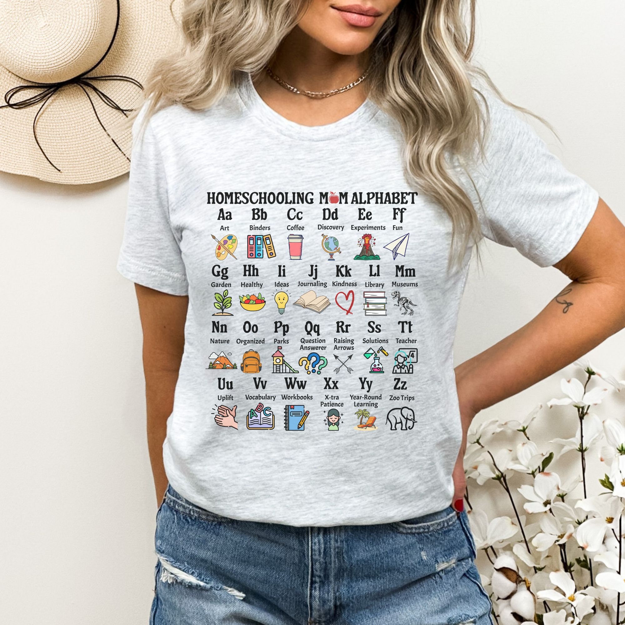 Homeschool Mom Alphabet Shirt Back to School Gift, Christian Homeschool Gift For Her, Homeschool Mama Birthday Shirt, Homeschooling Mom