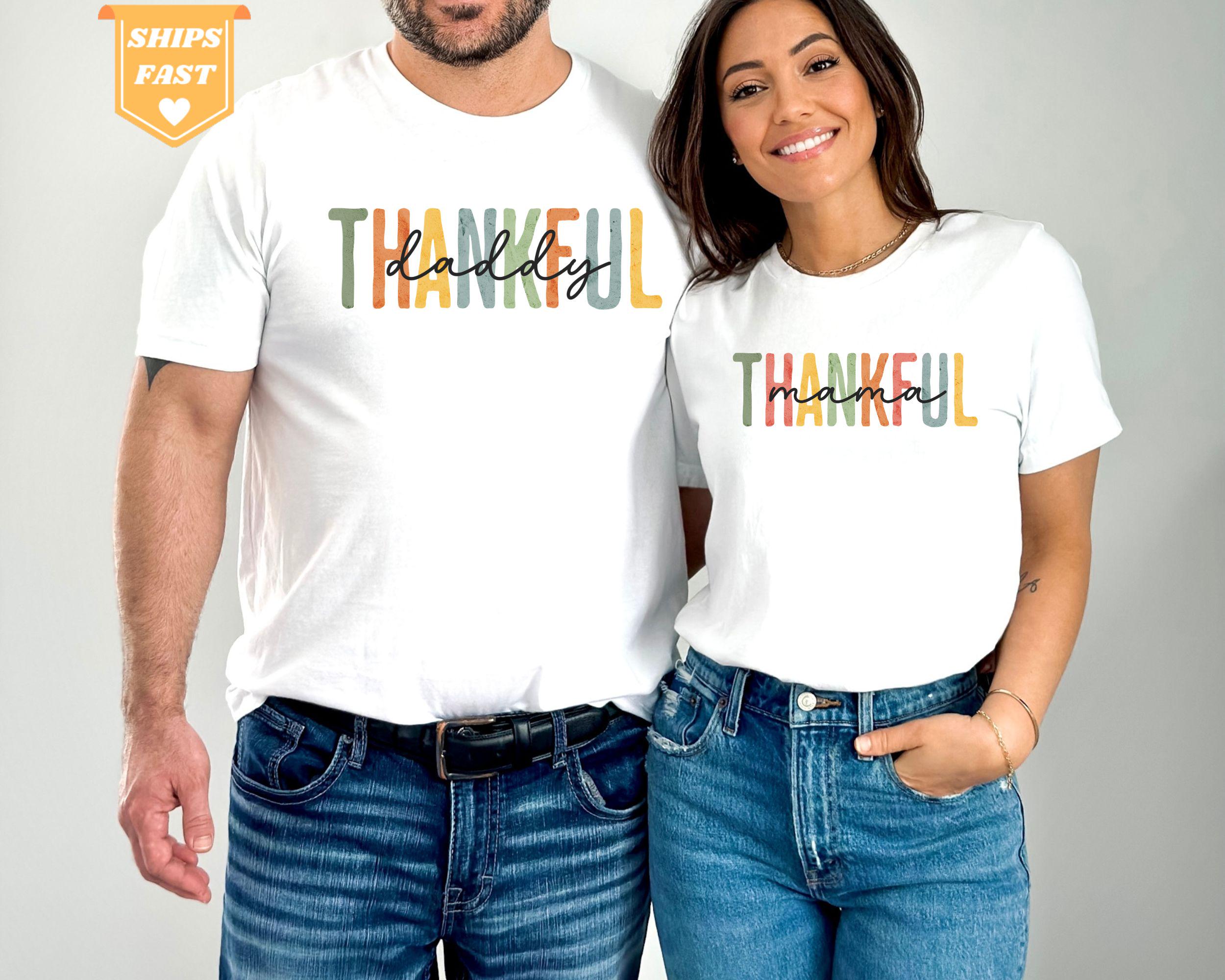 Thankful Mama Pregnancy Shirt, Fall Maternity Shirt, Pregnancy Matching Thanksgiving Tee, Fall Pregnancy Announcement Gift, Pregnancy Reveal