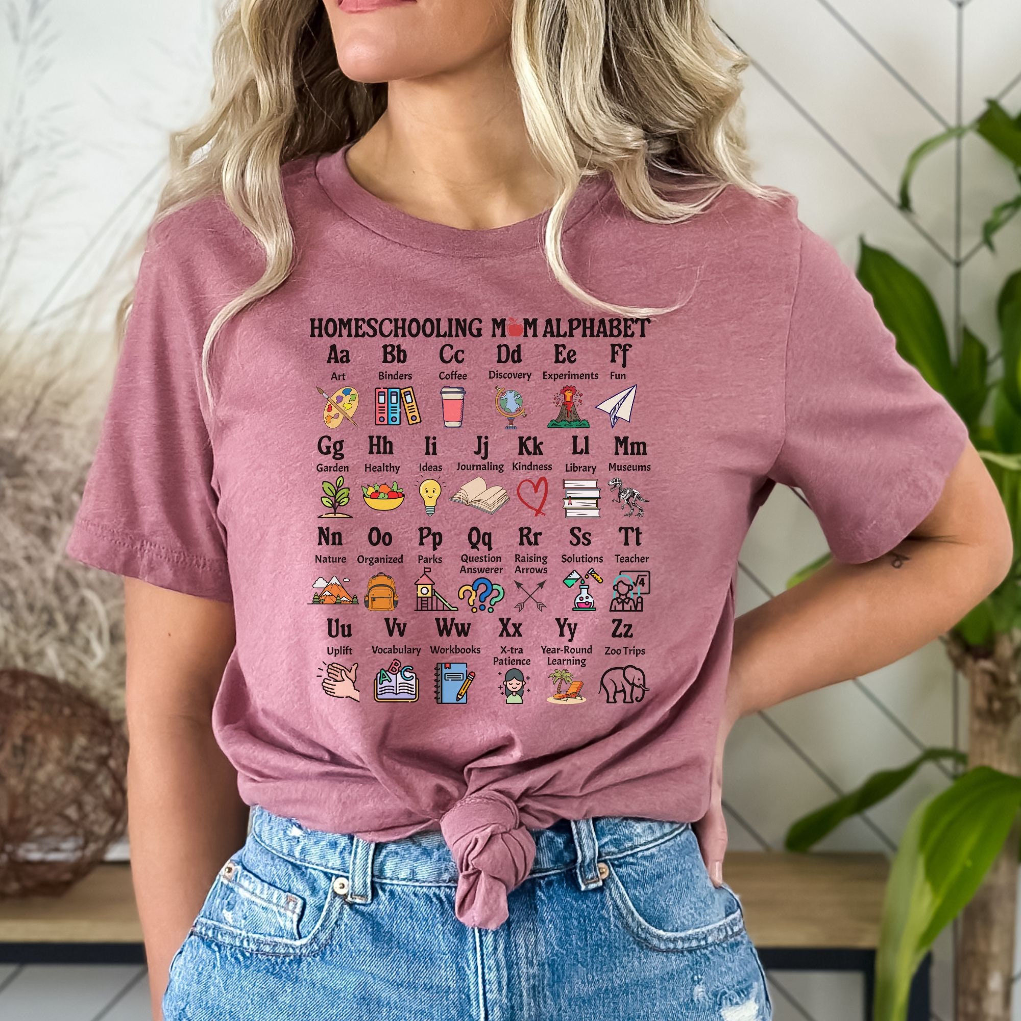 Homeschool Mom Alphabet Shirt Back to School Gift, Christian Homeschool Gift For Her, Homeschool Mama Birthday Shirt, Homeschooling Mom