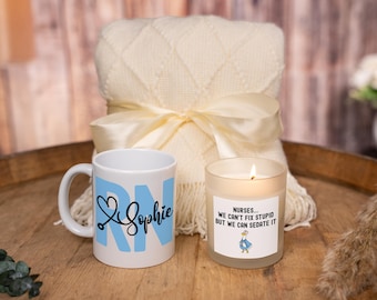 Nurse Graduation Gift Basket, College Graduation Gift For Daughter, Custom Nurse Mug, Nurse Candle, Nurse Care Package, Gift for Nurse