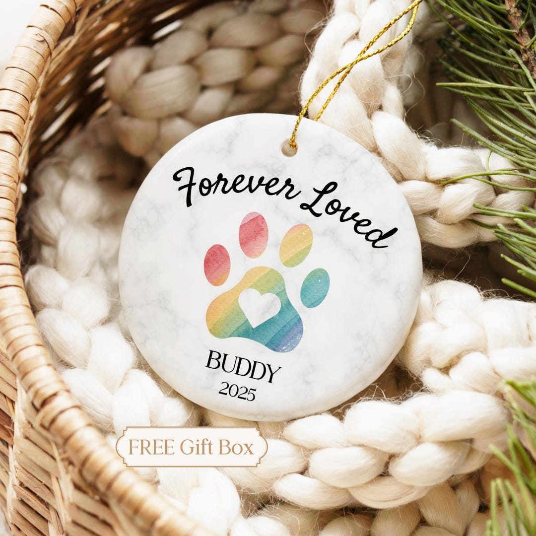 Personalized Rainbow Bridge Pet Memorial Ornament, Dog Remembrance Gift ...