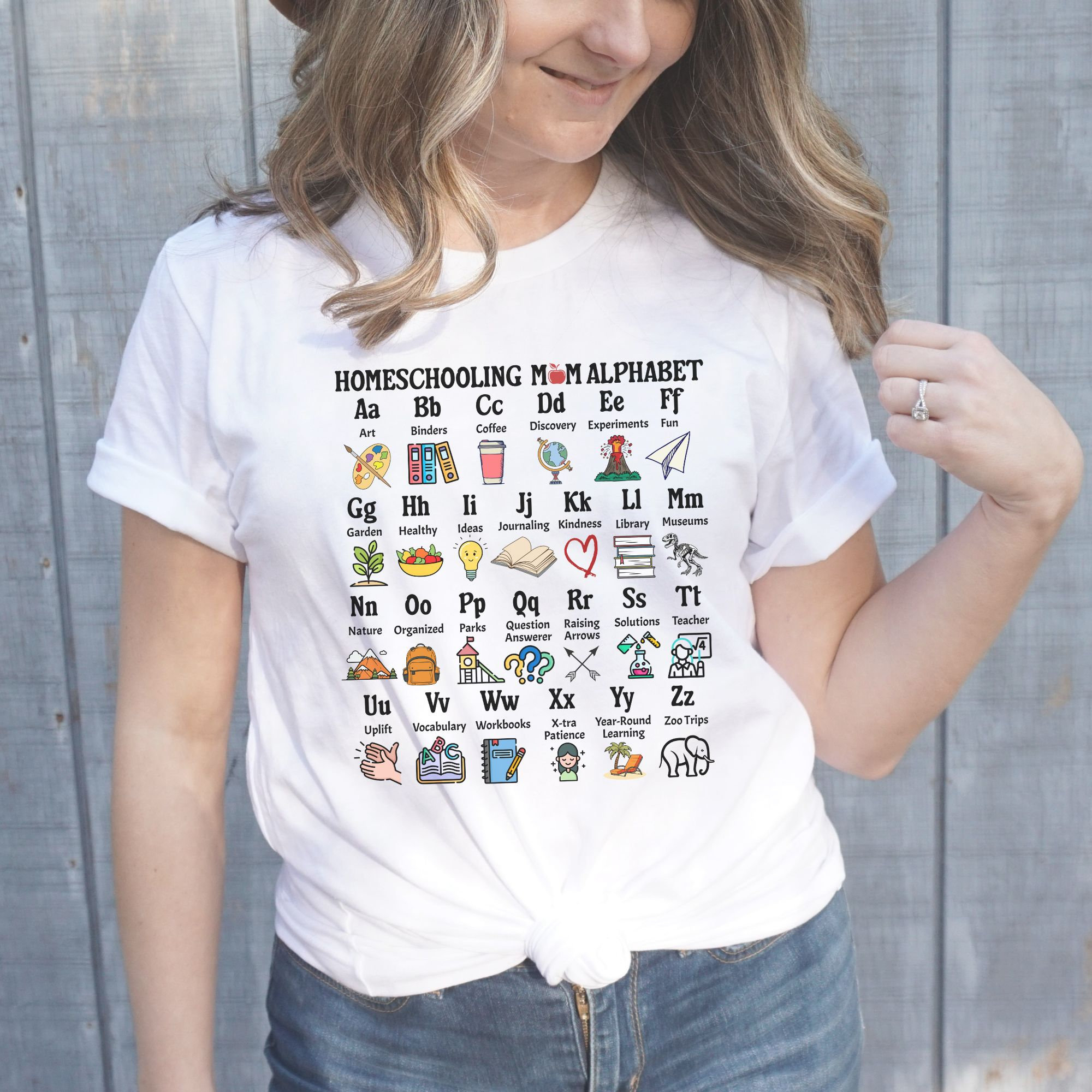 Homeschool Mom Alphabet Shirt Back to School Gift, Christian Homeschool Gift For Her, Homeschool Mama Birthday Shirt, Homeschooling Mom