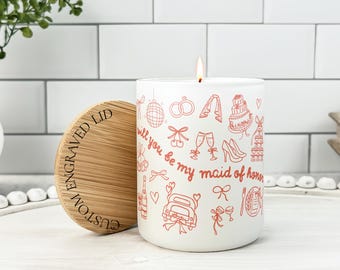 Maid of Honor Proposal Candle Personalized, Bachelorette Party Gift, Bridesmaid Proposal Candle, Maid of Honor Gifts, Bachelorette Candles
