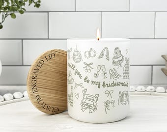 Bridesmaid Proposal Candle Personalized, Bachelorette Party Gift, Bridesmaid Proposal Candle, Bridesmaid Gifts, Bachelorette Candles