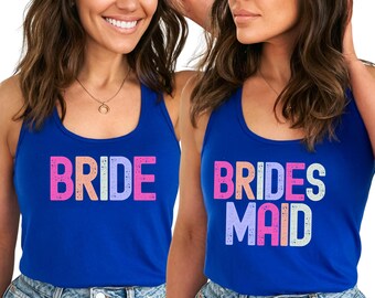 Bridesmaids Tank Tops, Bridal Party Shirts, Bridesmaid Proposal Gift, Maid of Honor Tee, Bachelorette Party Tank, Wedding Party Bachelorette