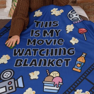 Movie Watching Blanket, Funny Blanket, Movies, Rom Com, Christmas Gift, Blanket Gift, Comedy Movie, Hallmark Movie, Throw, Fun Blanket, Gift