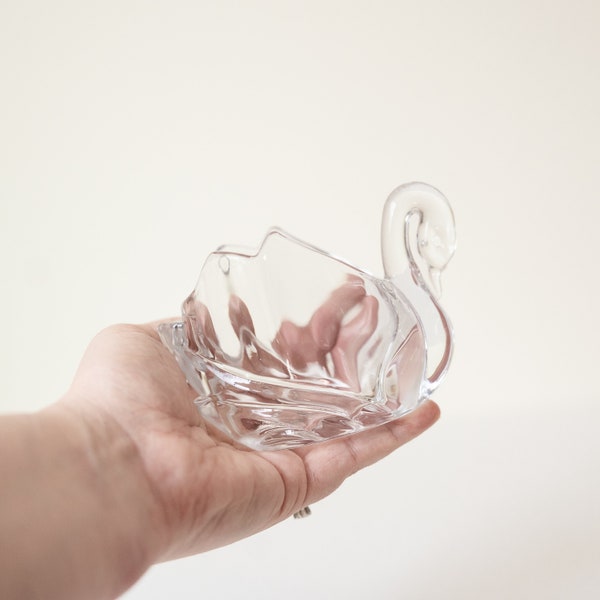 Swan Glass Votive Candle Holder, Vintage Tea Light Bird, Cottage Core Decor, Bedroom Bathroom Candle Swan Clear Display