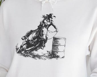 Barrel Racing Horse Hoodie | Rodeo Western Equestrian Sweatshirt