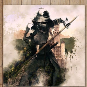 Warrior Wall Art, Wall Art, Soldier Art Canvas, Large Artwork For Home or Office