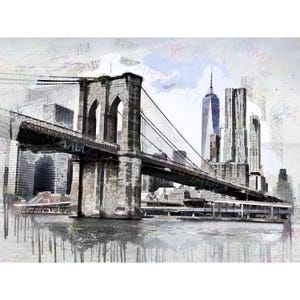 Brooklyn Bridge Art, New York Decor, Modern Art, Large Artwork For Home or Office, Wall Decor