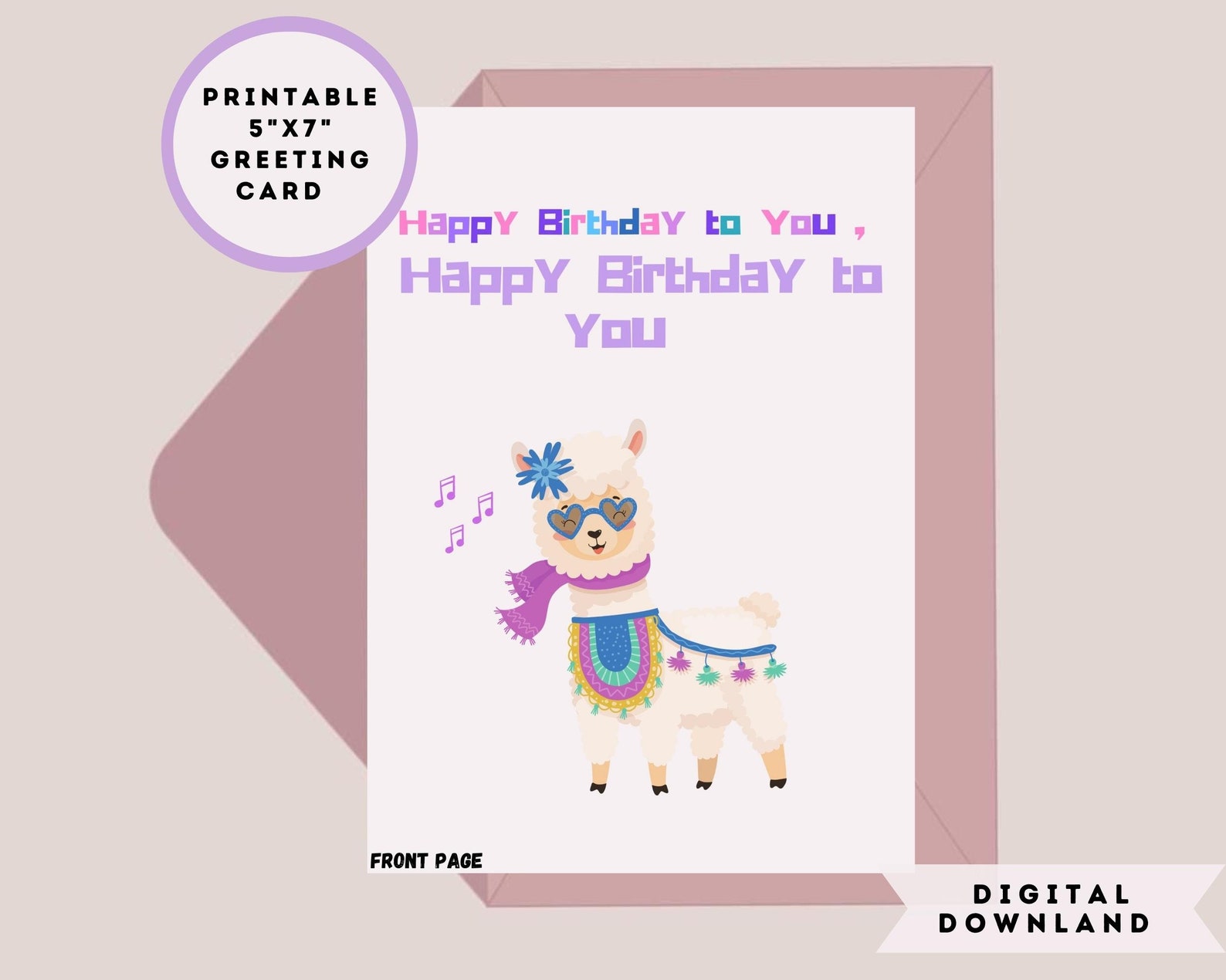 Printable Birthday Card. Happy Birthday Card Printable. Digital ...