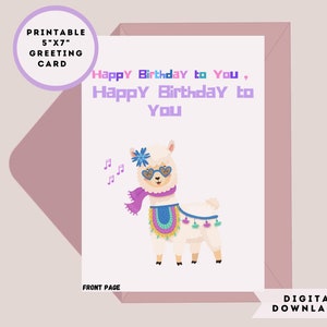 Printable Birthday Card. Happy Birthday Card Printable. Digital ...