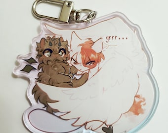 Tododeku single-sided keychain (Winged cat AU)