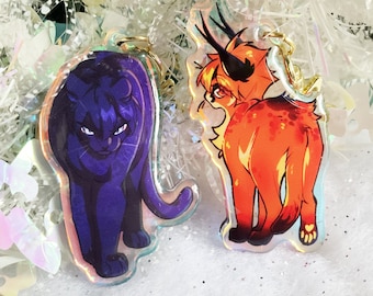 Kagehina rainbow keychains (Big cat AU)