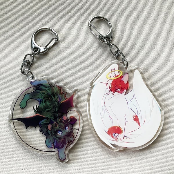 Tododeku keychains (Winged cat AU)