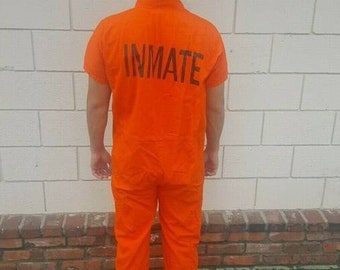 Prison Jail Inmate Penitentiary Orange Jumpsuit Costume Sizes 3XL to 10XL