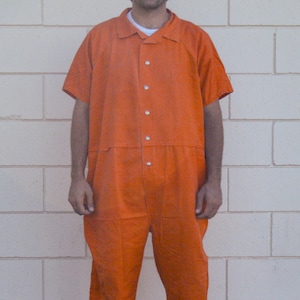 Prison Jail Inmate Penitentiary Orange Jumpsuit Costume Sizes 3XL to 10XL