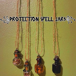 Protection Spell Jars, witchcraft necklace, spell jar necklace, protection