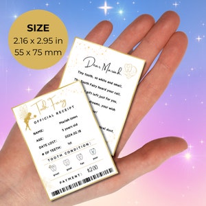 Editable Tooth Fairy Letter and Tooth fairy Receipt, Printable Toothfairy, Personal Tooth Fairy Printable Template, Editable Tooth Fairy