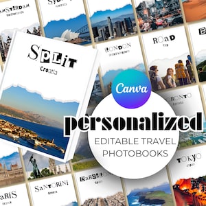 Canva Photobook Templates, Decorative Custom Coffee Table Book, Personalized Travel Book Template, Customizable Holiday Gift