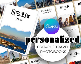 Canva Photobook Templates, Decorative Custom Coffee Table Book, Personalized Travel Book Template, Customizable Holiday Gift