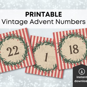 Advent Calendar, Christmas Numbers, December Daily, Countdown, Advent Calendar Printable, Advent Numbers, Printable Numbers, Calendare