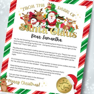 Descarga instantánea Editable Carta de Santa, Carta Oficial de Santa Claus, Correo del Polo Norte de Nochebuena, Plantilla imprimible Carta de Santa
