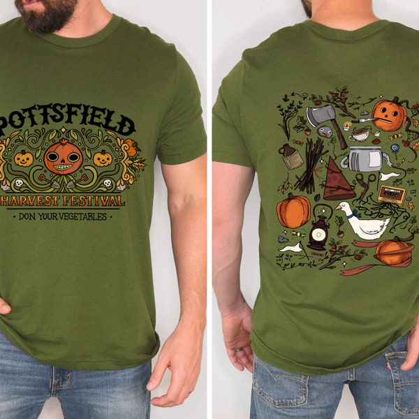 Рубашка Pottsfield Harvest Festivalı, Подарок на осень, Рутбашка с Овощами, футболка осенним урожаем, готическая одежда, одежда для Фестиваля скелетов