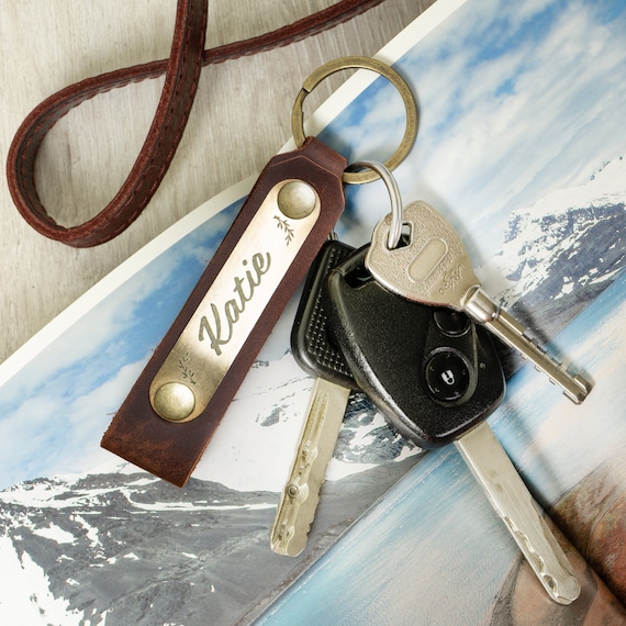 With Name Personalized Leather Custom Made Keychains With Engraved