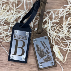 Engraved Leather Luggage Tags, Personalised Luggage Label, Personalized leather luggage tag, Personalized travel gifts