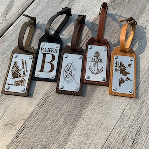 Personalized Leather Luggage Tags for Travel Suitcase Tags for Men Custom Luggage Tags Tags for Travel Suitcase Tags for Men image 5