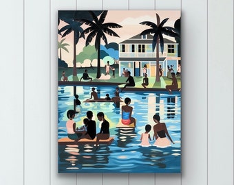 The Family Reunion - Juneteenth Celebration Art | Black History Wall Art | Cultural Decor for Homes & Offices | (Horizontal Version)