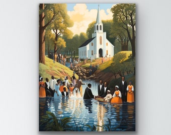 Black Church Wall Art | "Down To The Water" | Poster or Canvas Print