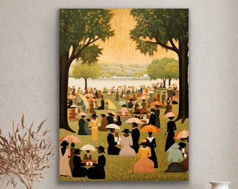 The Family Reunion - Juneteenth Celebration Art | Black History Wall Art | Cultural Decor for Homes & Offices | (Horizontal Version)