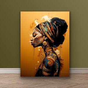 Black Art | African American Art | Black Woman Wall Art | Black Girl Art | Canvas Wall Art | Black Girl Magic Art