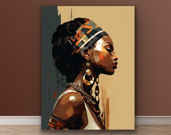 Black Art | African American Art | Black Woman Wall Art | Black Girl Art | Canvas Wall Art | Black Girl Magic Art