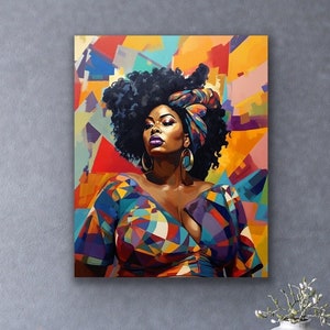 Black Art | Black Woman Wall Art | African American Wall Art | Black Art Prints Canvas Wall Art | Black Girl Magic