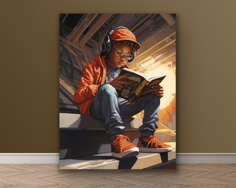 Black Boy Joy Reading Wall Art | 