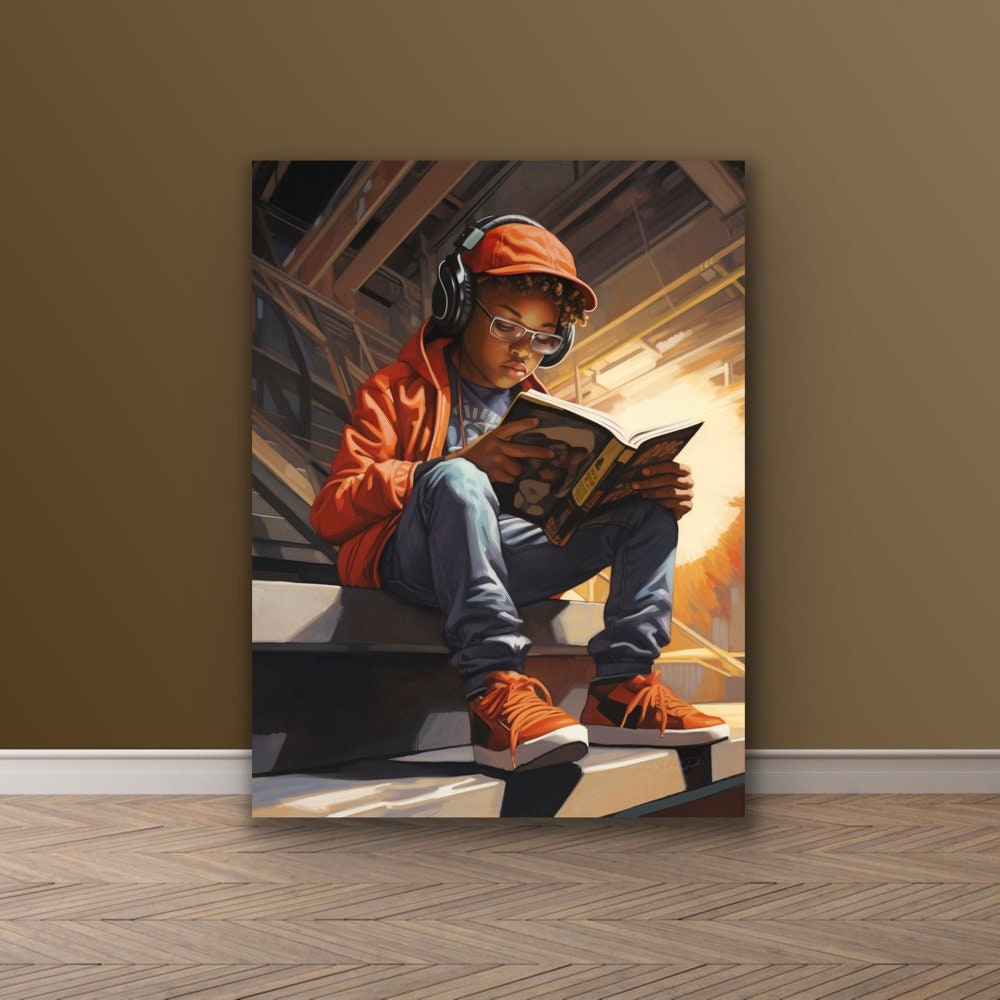 Black Boy Joy Reading Wall Art | 