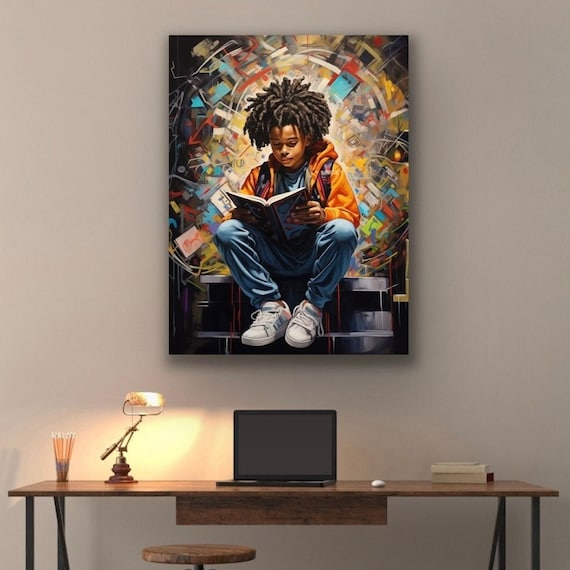 Black Boy Joy Reading Graffiti Art | 