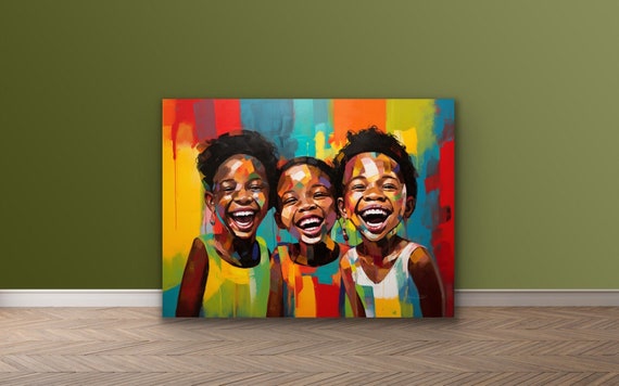 Black Art | African American Wall Art | Black Girl Art | Black Children Art | Canvas Wall Art | Black Girl Magic Art