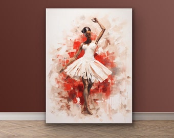 Graceful Ballerina Stretched Canvas Print | Dance Wall Art
